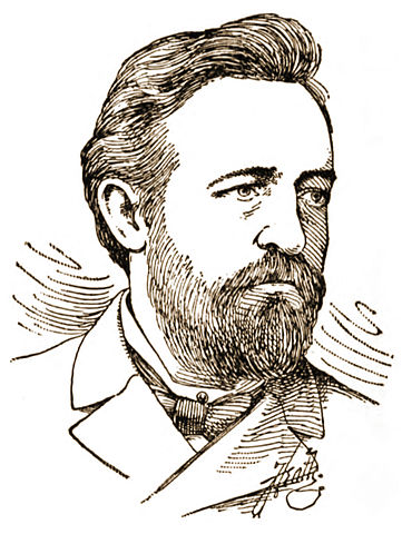 Drawing of Paul Grottkau, circa 1886, by Frederic Heath. 