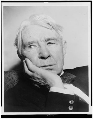 Head and shoulders portrait of Carl Sandburg in 1955 by Al Ravenna of the World Telegram & Sun.