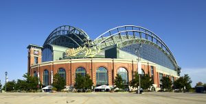 Miller Park, home of the Milwaukee Brewers National League baseball team.  