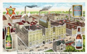 Postcard featuring the general offices and plant of the Blatz Brewing Company. 