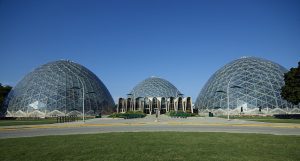 Photograph featuring the Mitchell Park Horticultural Conservatory, commonly known as The Domes. 