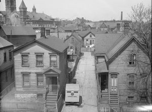 This 1936 photograph shows the alley at 1012 West Somers Street. 