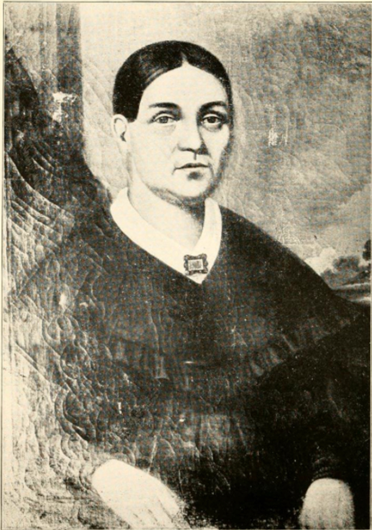 Portrait of Josette Vieau Juneau at age 51, from a painting by Geo. P. A. Healy. 