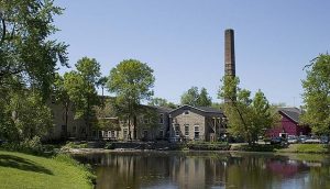 This 2009 photograph of the pond behind Hilgen-Wittenberg Woolen Mill complex underscores the importance of water to Cedarburg's development.