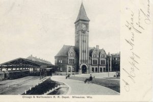 A 1906 view of the Chicago and Northwestern Railroad Depot that kicked off the historic preservation movement in Milwaukee.