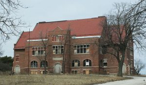 The Eschweiler Buildings on the Milwaukee County Grounds, such as this abandoned Milwaukee County School of Agriculture and Domestic Economy building, have been the focus of historic preservation efforts.