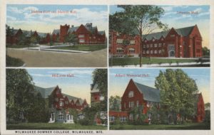 This early twentieth century postcard features the buildings of the Milwaukee-Downer College.