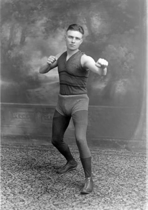 Portrait of Milwaukee boxer Anton Chmurski, known as "Kid Moore," taken in 1920. 