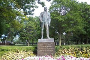 Patrick Cudahy, depicted here in a 1964 sculpture, shaped the city throughout the early 20th century.