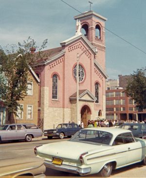 Prior to its razing in 1967, the Blessed Virgin of Pompeii was a central aspect of Milwaukee's Italian community and a popular landmark because of its colorful exterior. 