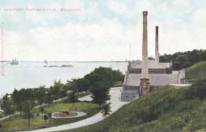 Milwaukee's lakefront pumping station was converted to a coffee shop in the 21st century.