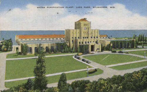 The grand architecture of Milwaukee's 1939 Water Purification Plant reflected the city's investment in clean water.