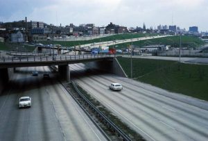 A view of the I-94 Expressway from the N. 27th Street viaduct in 1966.